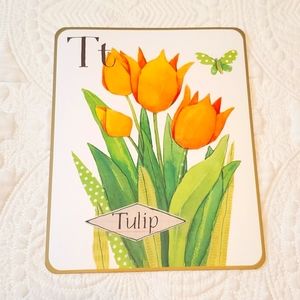 4 for $25! Letter T Tulip Card with Butterfly